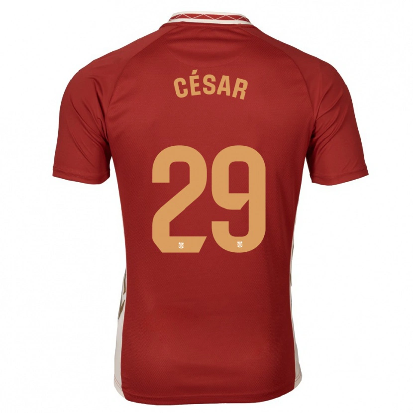 Danxen Kvinder César Álvarez #29 Burgundy Guld Udebane Spillertrøjer 2025/26 Trøje T-Shirt