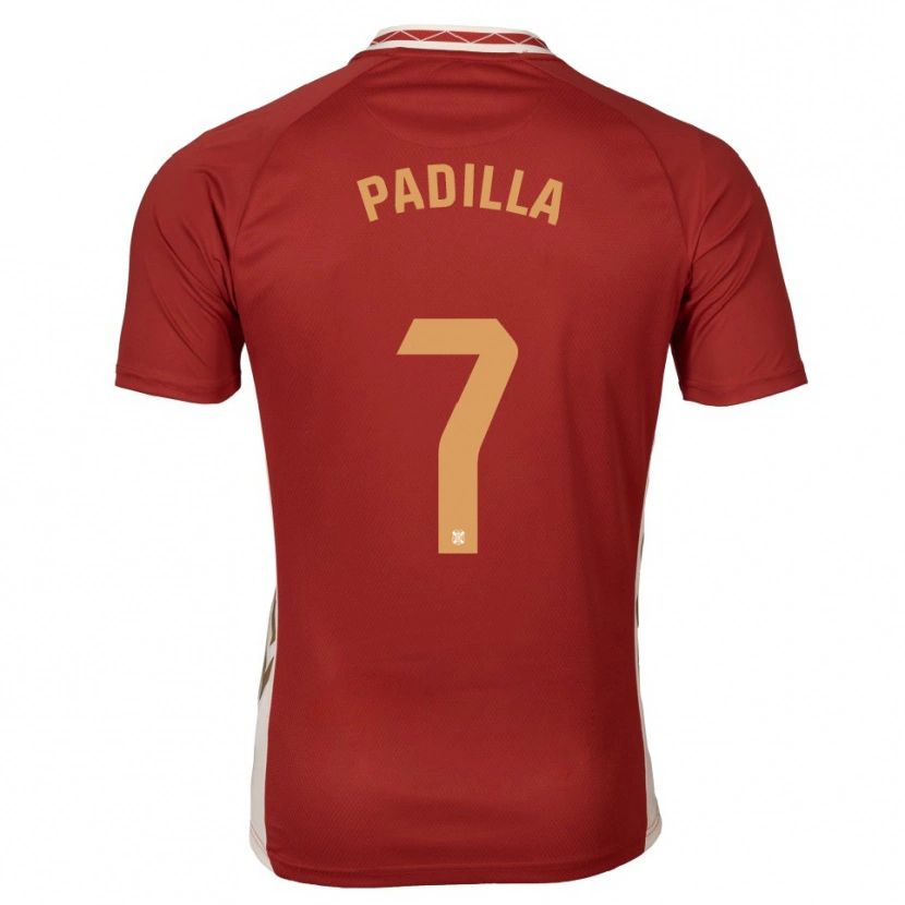 Danxen Kvinder Jorge Padilla #7 Burgundy Guld Udebane Spillertrøjer 2025/26 Trøje T-Shirt