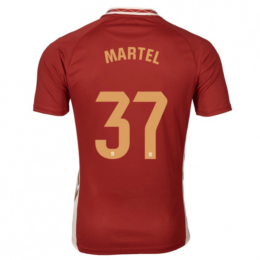 Danxen Kvinder Kevin Martel #37 Burgundy Guld Udebane Spillertrøjer 2025/26 Trøje T-Shirt