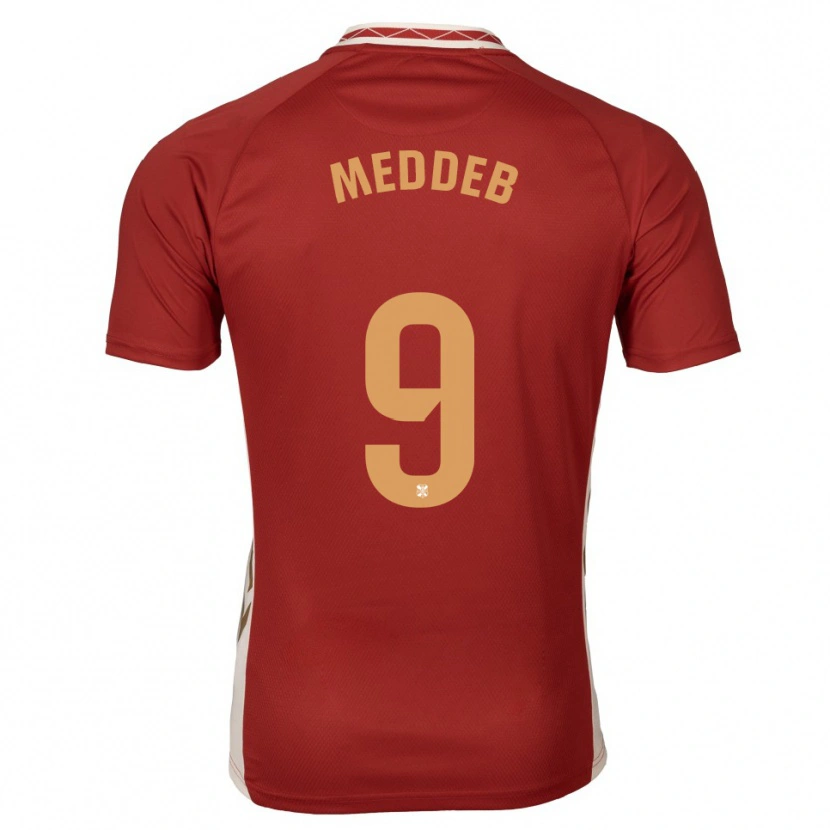 Danxen Kvinder Walid Meddeb #9 Burgundy Guld Udebane Spillertrøjer 2025/26 Trøje T-Shirt