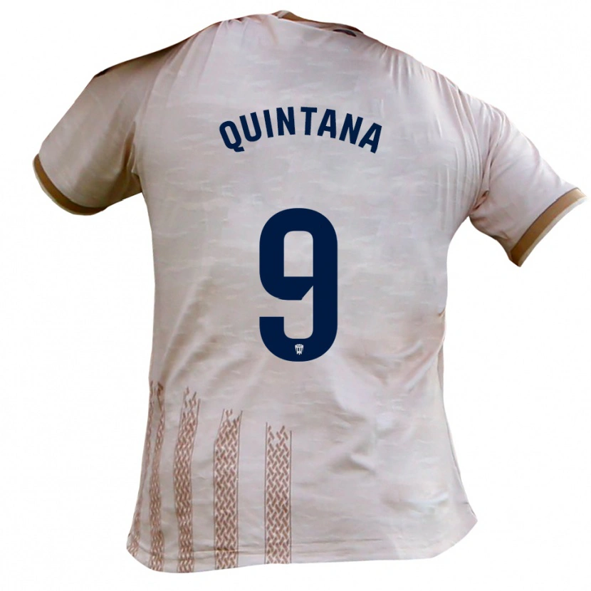Danxen Kvinder Nacho Quintana #9 Off White Brun Udebane Spillertrøjer 2025/26 Trøje T-Shirt