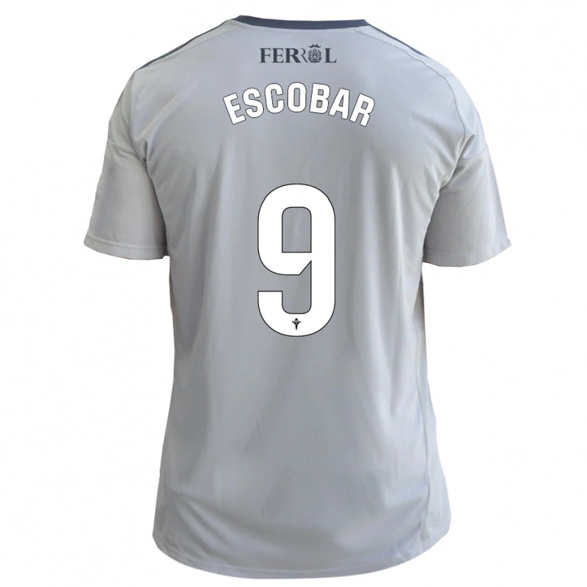 Danxen Kvinder Antón Escobar #9 Grå Sølv Udebane Spillertrøjer 2025/26 Trøje T-Shirt