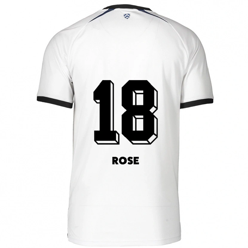 Danxen Kvinder Rafael Rose #18 Hvid Sort Udebane Spillertrøjer 2025/26 Trøje T-Shirt