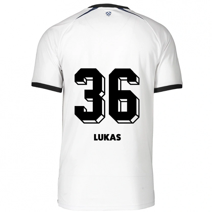 Danxen Kvinder Justin Lukas #36 Hvid Sort Udebane Spillertrøjer 2025/26 Trøje T-Shirt