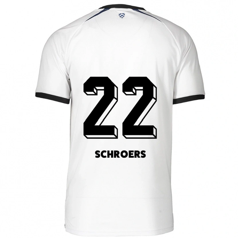 Danxen Kvinder Mika Schroers #22 Hvid Sort Udebane Spillertrøjer 2025/26 Trøje T-Shirt