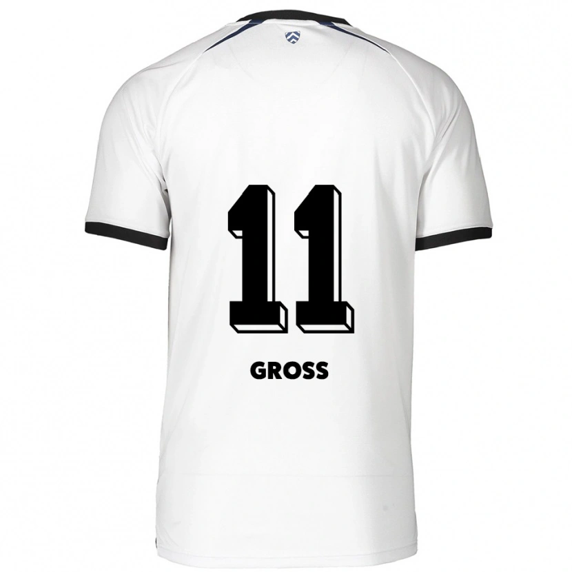 Danxen Kvinder Danny Gross #11 Hvid Sort Udebane Spillertrøjer 2025/26 Trøje T-Shirt