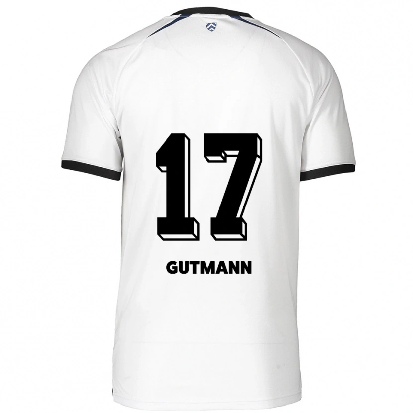 Danxen Kvinder Glenn Gutmann #17 Hvid Sort Udebane Spillertrøjer 2025/26 Trøje T-Shirt
