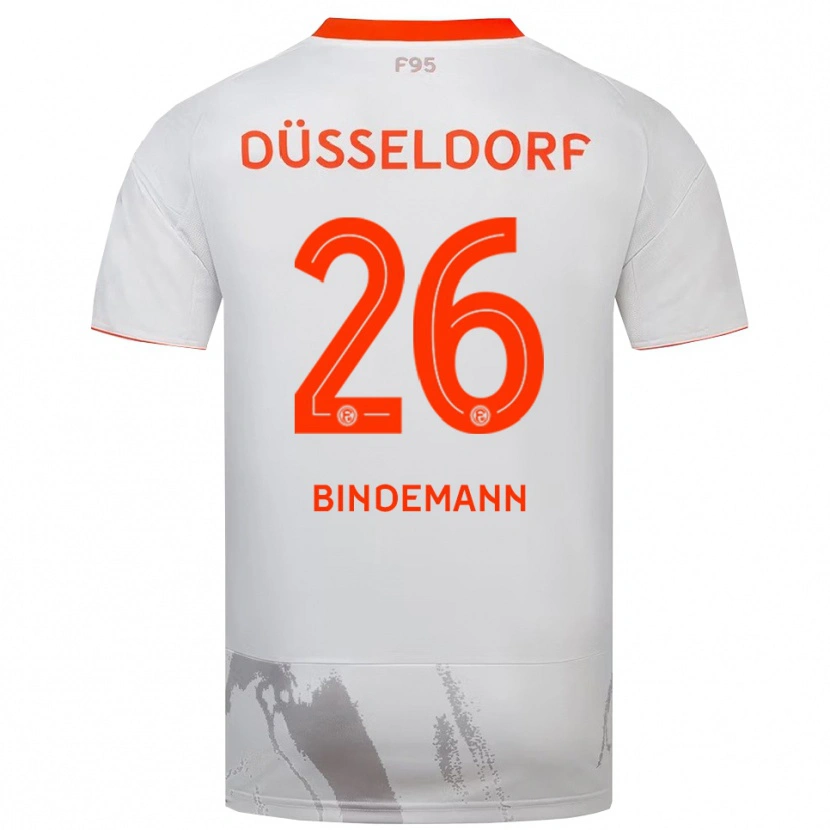 Danxen Kvinder Deniz Bindemann #26 Hvid Orange Udebane Spillertrøjer 2025/26 Trøje T-Shirt