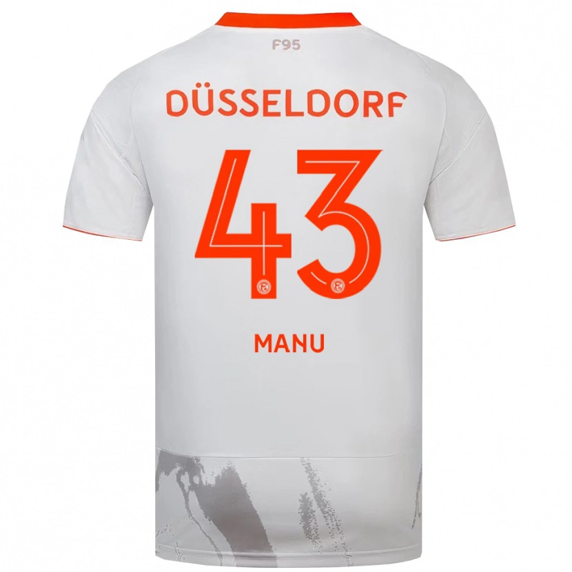 Danxen Kvinder King Manu #43 Hvid Orange Udebane Spillertrøjer 2025/26 Trøje T-Shirt