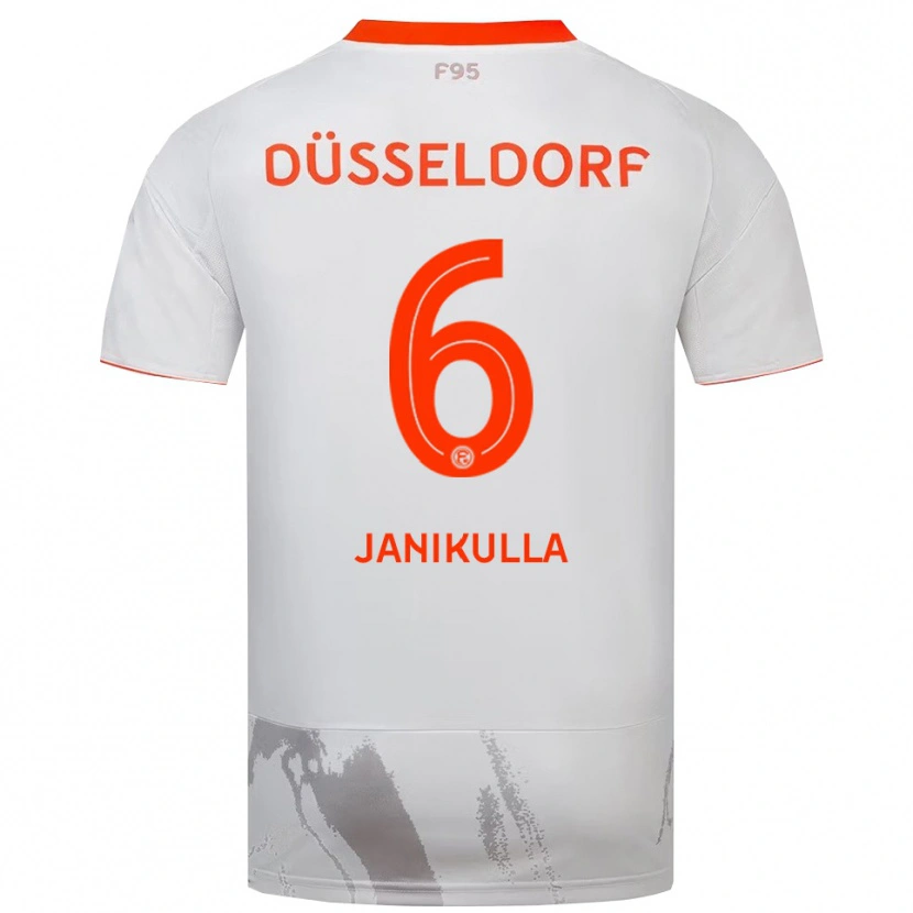 Danxen Kvinder Julius Janikulla #6 Hvid Orange Udebane Spillertrøjer 2025/26 Trøje T-Shirt