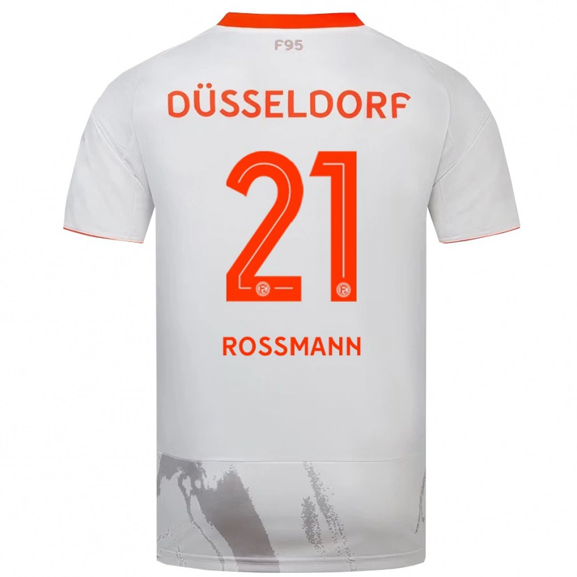 Danxen Kvinder Tim Rossmann #21 Hvid Orange Udebane Spillertrøjer 2025/26 Trøje T-Shirt