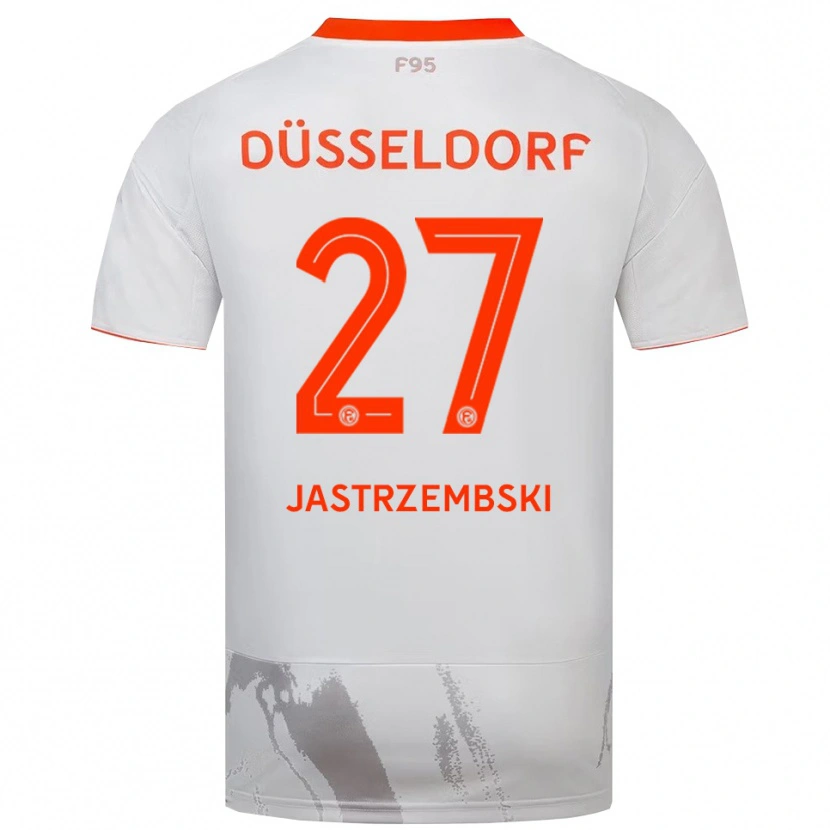 Danxen Kvinder Dennis Jastrzembski #27 Hvid Orange Udebane Spillertrøjer 2025/26 Trøje T-Shirt