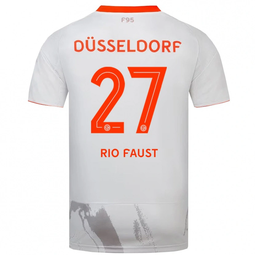 Danxen Kvinder Rio Faust #27 Hvid Orange Udebane Spillertrøjer 2025/26 Trøje T-Shirt