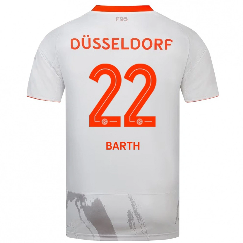 Danxen Kvinder Tom Barth #22 Hvid Orange Udebane Spillertrøjer 2025/26 Trøje T-Shirt