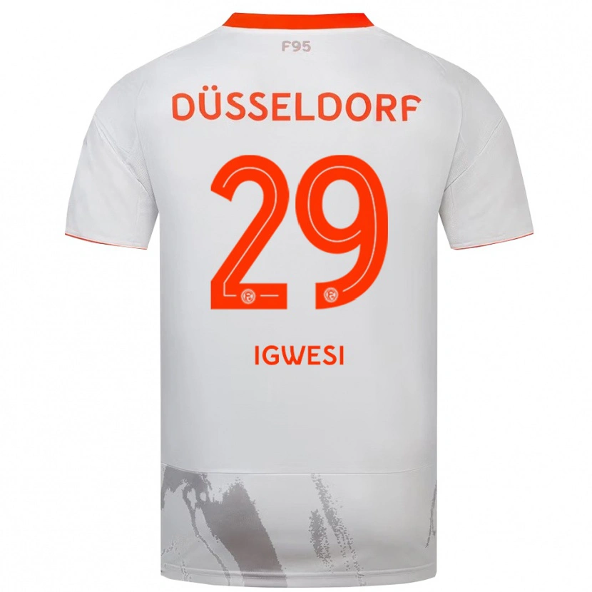 Danxen Kvinder Tyrese Igwesi #29 Hvid Orange Udebane Spillertrøjer 2025/26 Trøje T-Shirt