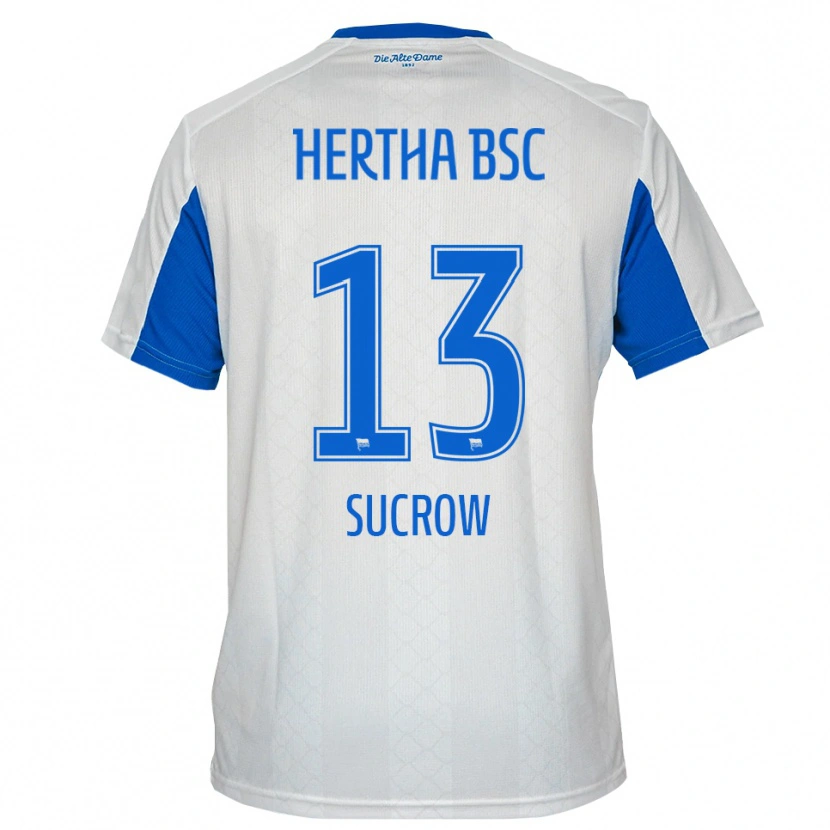 Danxen Kvinder Connor Sucrow #13 Hvid Blå Udebane Spillertrøjer 2025/26 Trøje T-Shirt