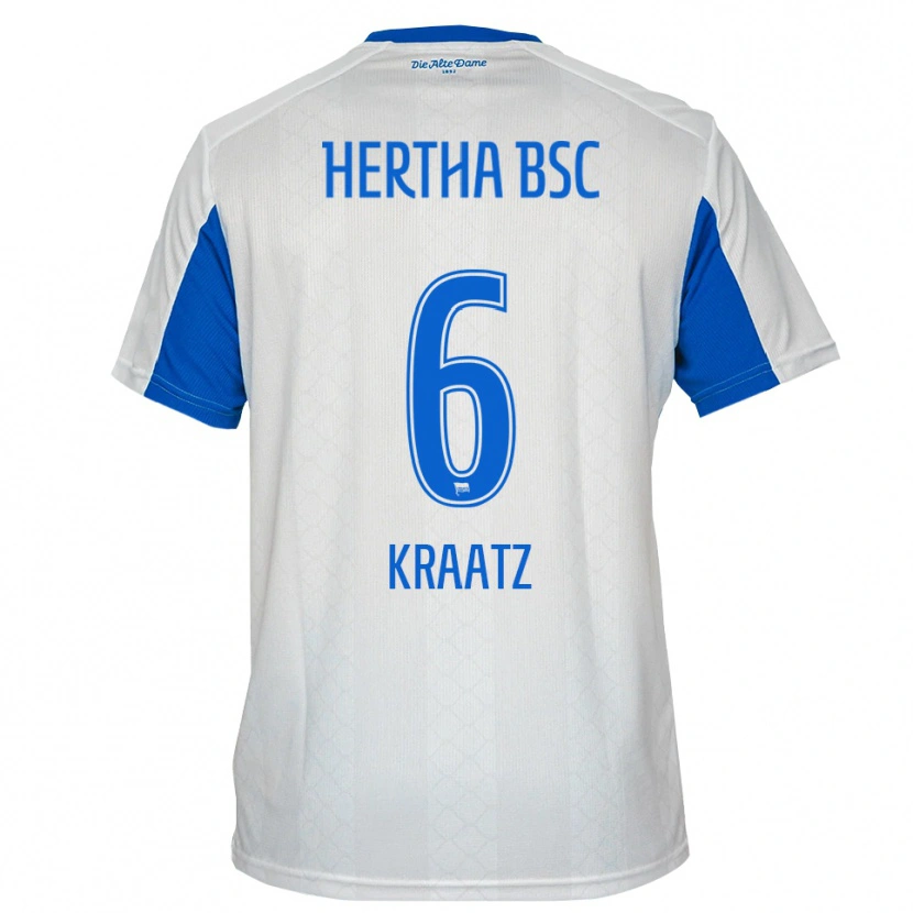 Danxen Kvinder Salim Kraatz #6 Hvid Blå Udebane Spillertrøjer 2025/26 Trøje T-Shirt