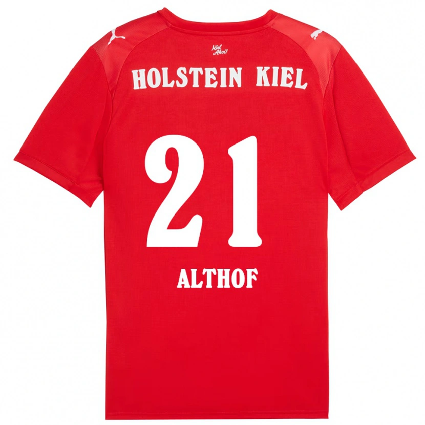 Danxen Kvinder Lea Althof #21 Rød Blå Udebane Spillertrøjer 2025/26 Trøje T-Shirt