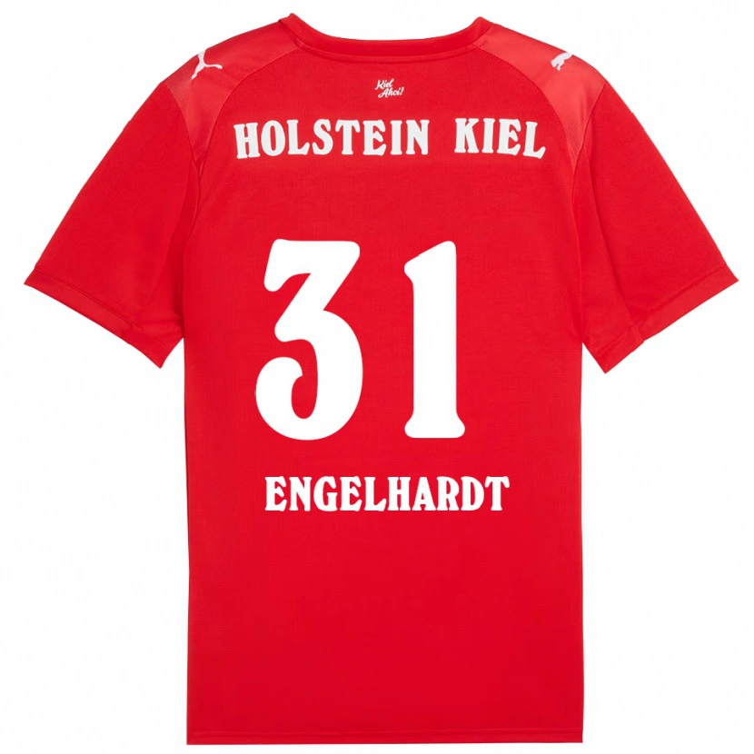 Danxen Kvinder Marcel Engelhardt #31 Rød Blå Udebane Spillertrøjer 2025/26 Trøje T-Shirt