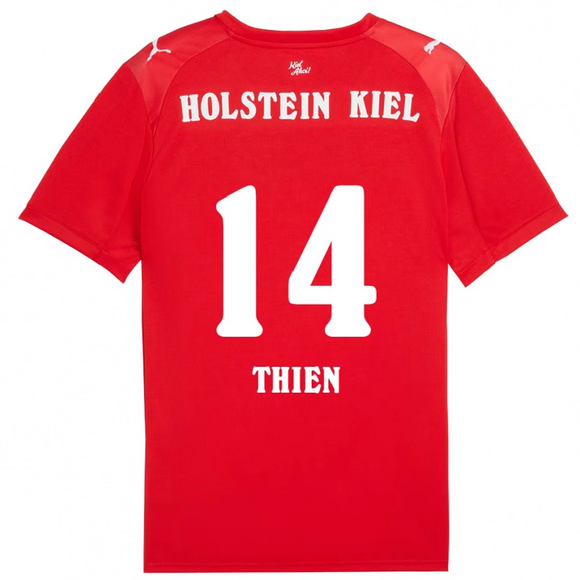 Danxen Kvinder Madita Thien #14 Rød Blå Udebane Spillertrøjer 2025/26 Trøje T-Shirt