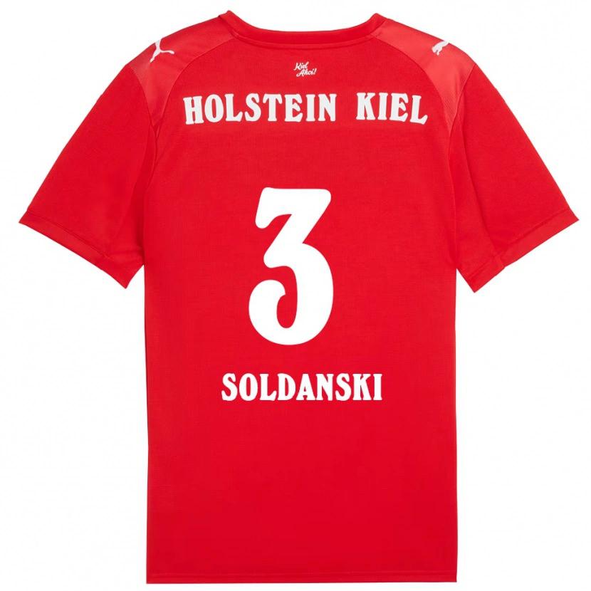Danxen Kvinder Lasse Soldanski #3 Rød Blå Udebane Spillertrøjer 2025/26 Trøje T-Shirt