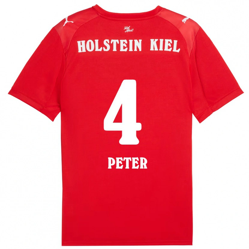 Danxen Kvinder Annie-Marie Peter #4 Rød Blå Udebane Spillertrøjer 2025/26 Trøje T-Shirt