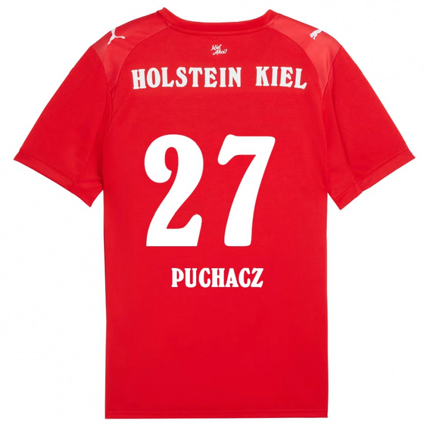 Danxen Kvinder Tymoteusz Puchacz #27 Rød Blå Udebane Spillertrøjer 2025/26 Trøje T-Shirt