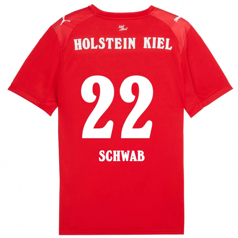 Danxen Kvinder Stefan Schwab #22 Rød Blå Udebane Spillertrøjer 2025/26 Trøje T-Shirt