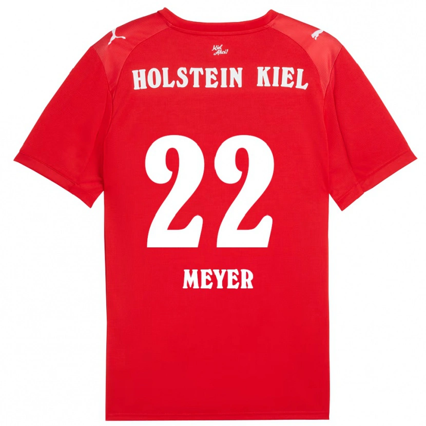 Danxen Kvinder Mätthi Meyer #22 Rød Blå Udebane Spillertrøjer 2025/26 Trøje T-Shirt