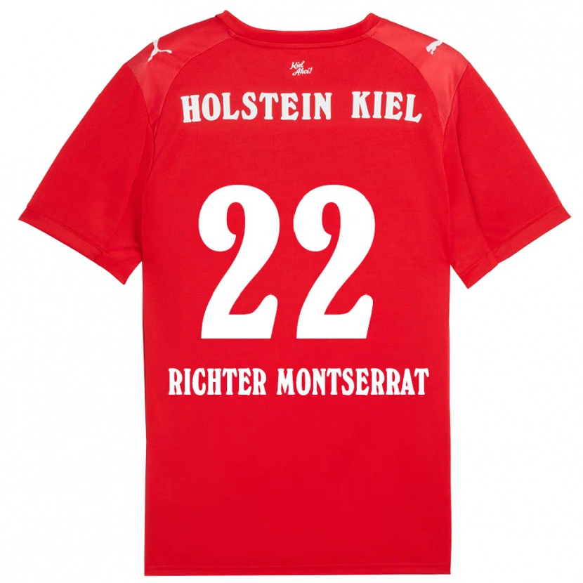 Danxen Kvinder Mark Richter Montserrat #22 Rød Blå Udebane Spillertrøjer 2025/26 Trøje T-Shirt