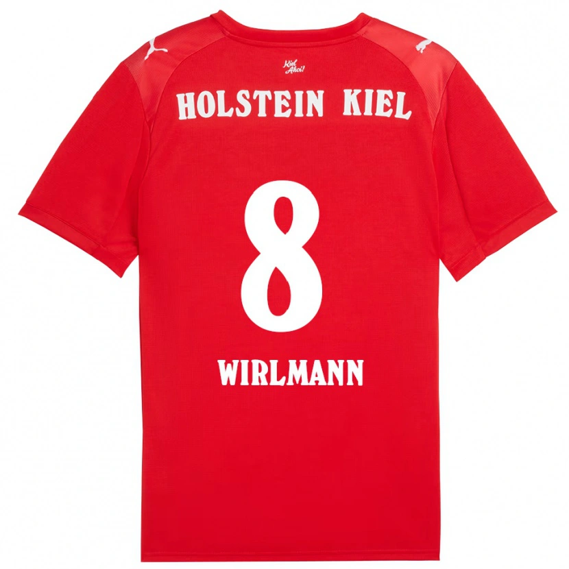 Danxen Kvinder Finn Wirlmann #8 Rød Blå Udebane Spillertrøjer 2025/26 Trøje T-Shirt