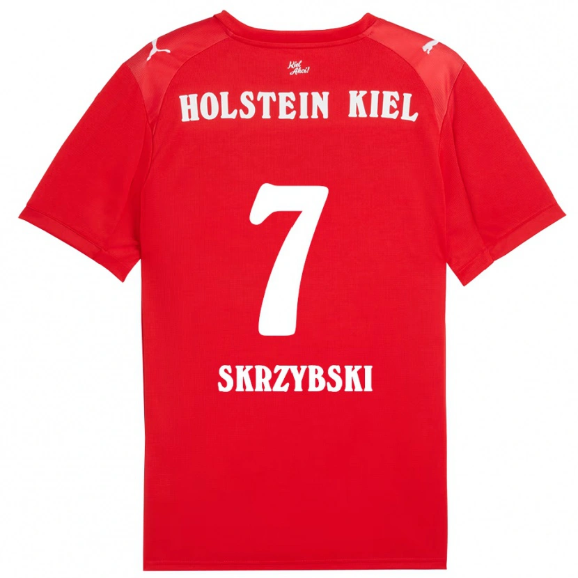 Danxen Kvinder Steven Skrzybski #7 Rød Blå Udebane Spillertrøjer 2025/26 Trøje T-Shirt