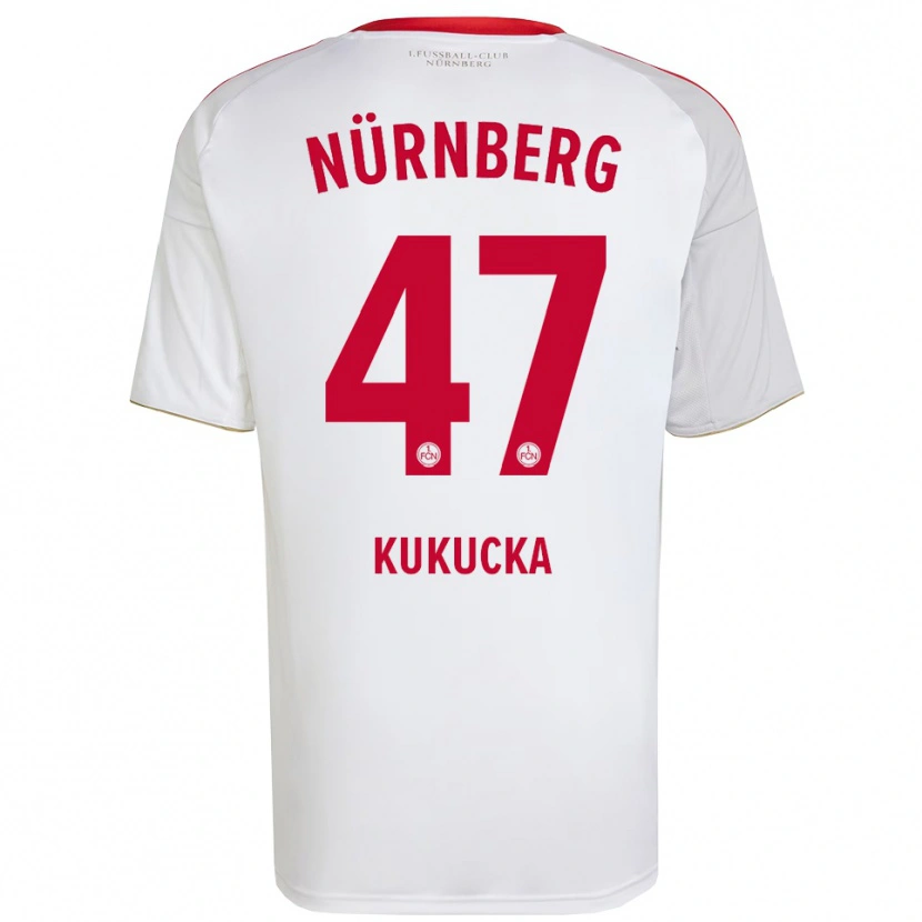 Danxen Kvinder Michal Kukucka #47 Hvid Rød Udebane Spillertrøjer 2025/26 Trøje T-Shirt
