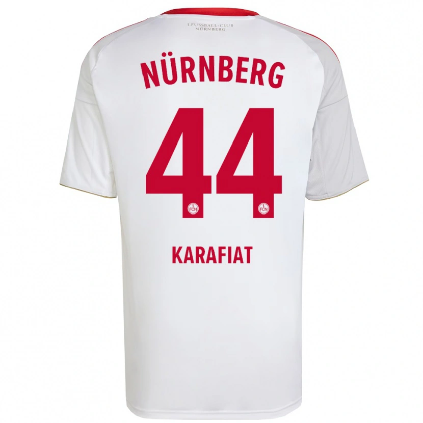 Danxen Kvinder Ondrej Karafiat #44 Hvid Rød Udebane Spillertrøjer 2025/26 Trøje T-Shirt