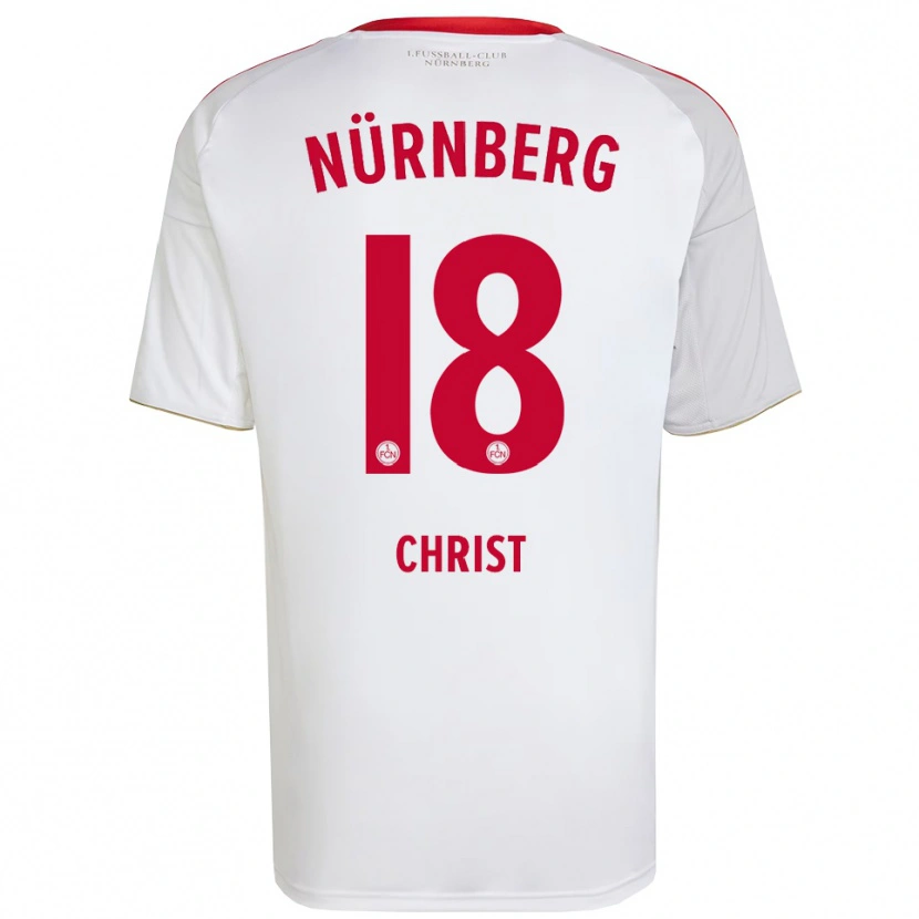 Danxen Kvinder Maurice Christ #18 Hvid Rød Udebane Spillertrøjer 2025/26 Trøje T-Shirt