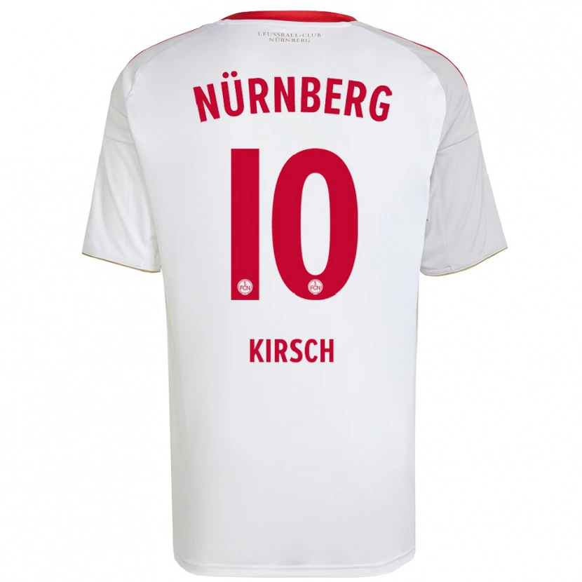 Danxen Kvinder Benedikt Kirsch #10 Hvid Rød Udebane Spillertrøjer 2025/26 Trøje T-Shirt