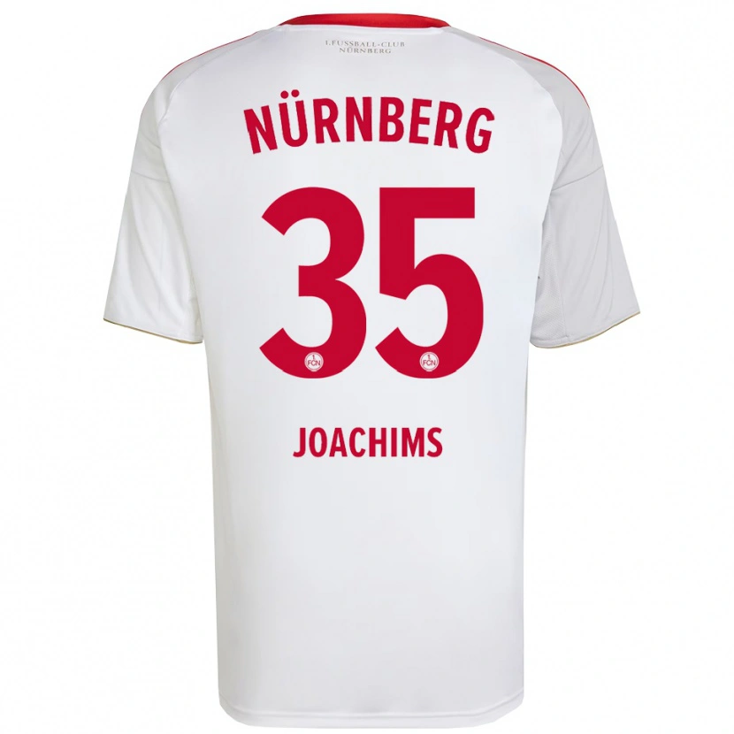 Danxen Kvinder Simon Joachims #35 Hvid Rød Udebane Spillertrøjer 2025/26 Trøje T-Shirt