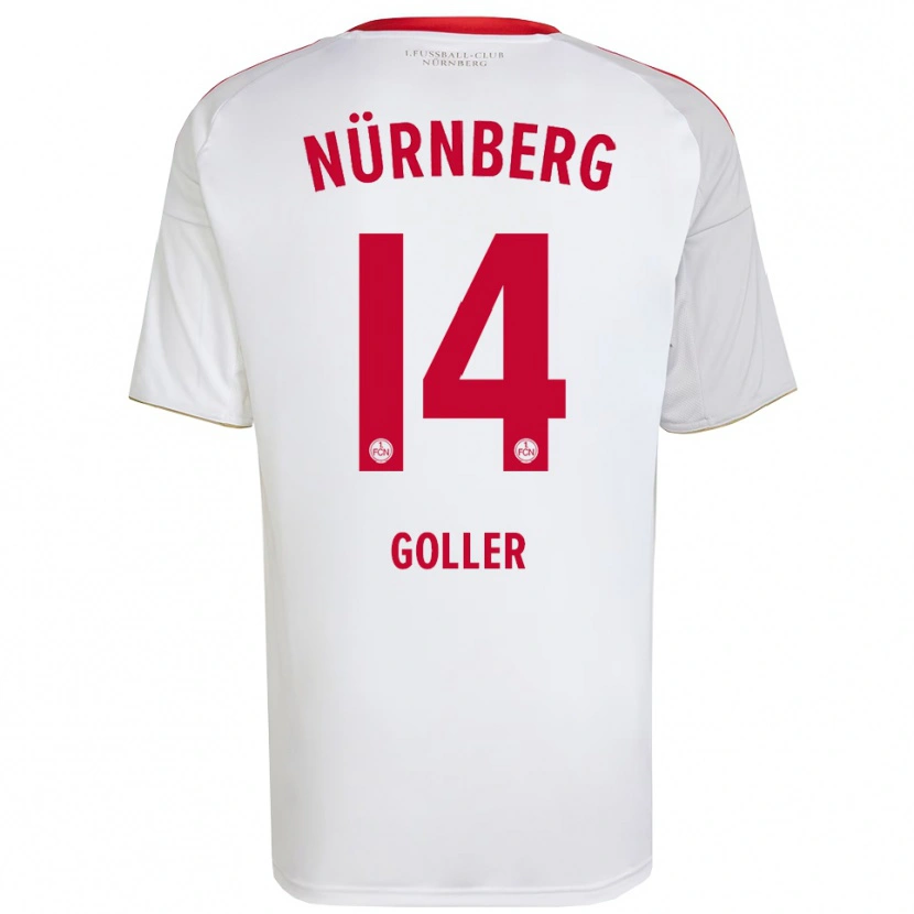Danxen Kvinder Benjamin Goller #14 Hvid Rød Udebane Spillertrøjer 2025/26 Trøje T-Shirt