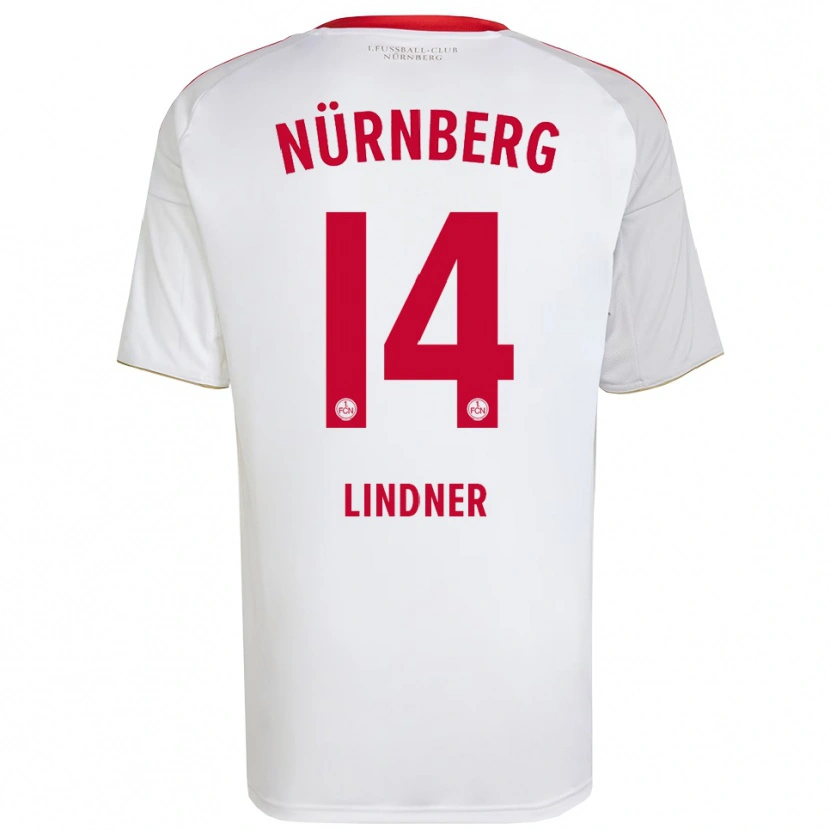 Danxen Kvinder Marlene Lindner #14 Hvid Rød Udebane Spillertrøjer 2025/26 Trøje T-Shirt