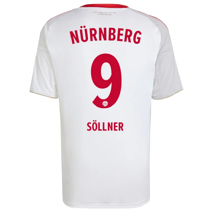 Danxen Kvinder Tobias Söllner #9 Hvid Rød Udebane Spillertrøjer 2025/26 Trøje T-Shirt