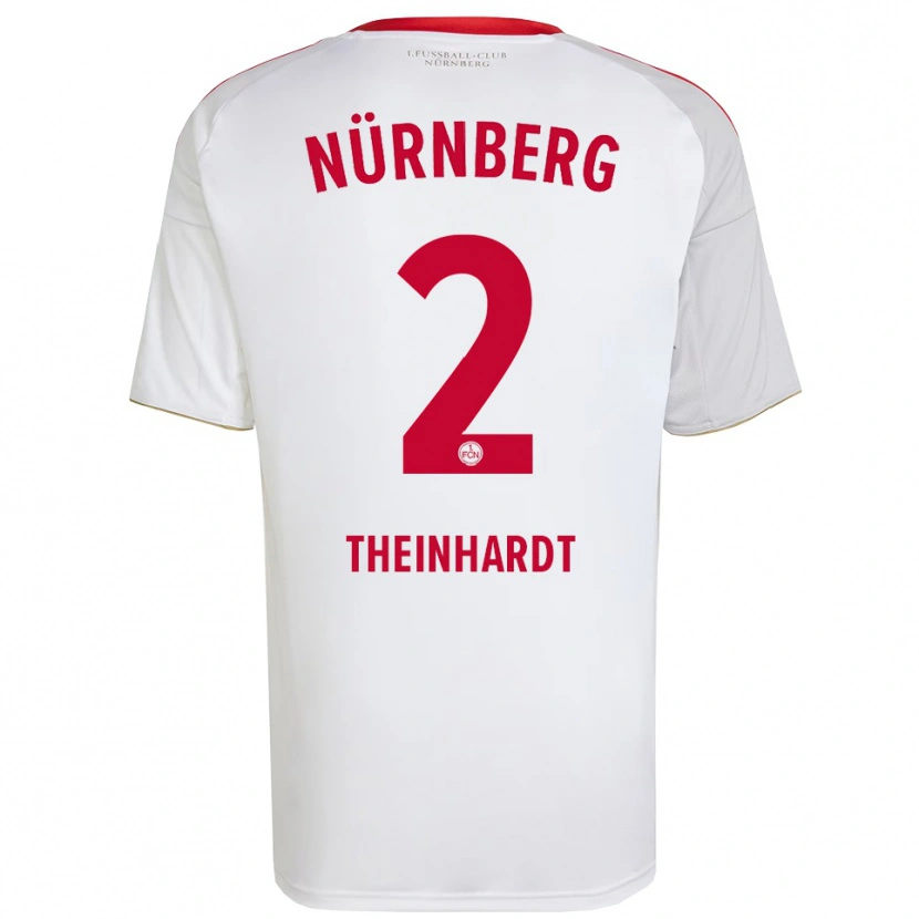 Danxen Kvinder Johannes Theinhardt #2 Hvid Rød Udebane Spillertrøjer 2025/26 Trøje T-Shirt