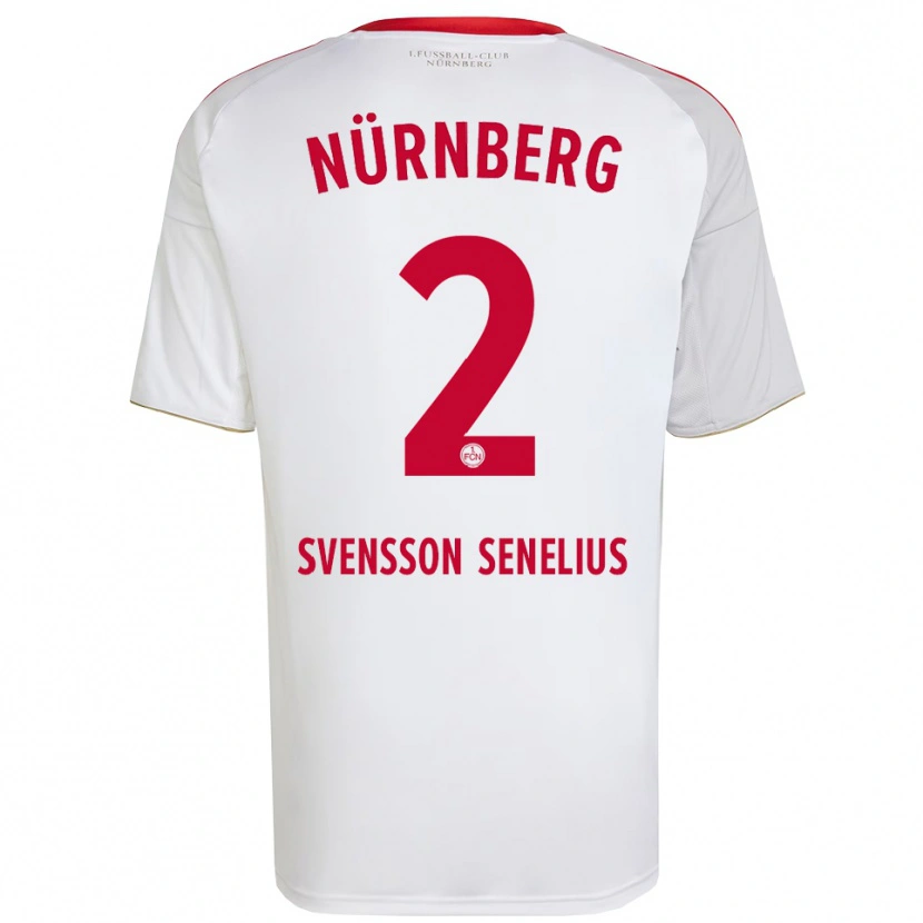 Danxen Kvinder Klara Svensson Senelius #2 Hvid Rød Udebane Spillertrøjer 2025/26 Trøje T-Shirt