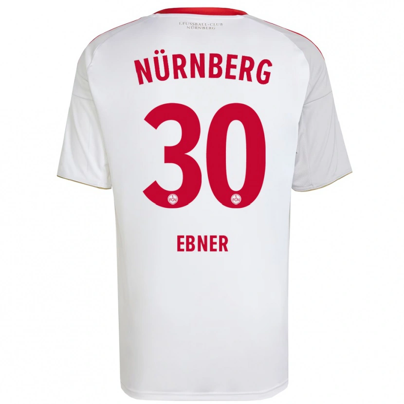 Danxen Kvinder Gil Ebner #30 Hvid Rød Udebane Spillertrøjer 2025/26 Trøje T-Shirt