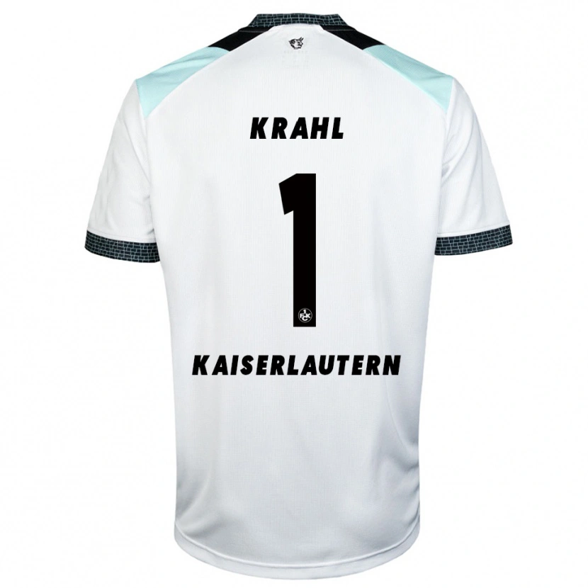 Danxen Kvinder Julian Krahl #1 Hvid Sort Udebane Spillertrøjer 2025/26 Trøje T-Shirt
