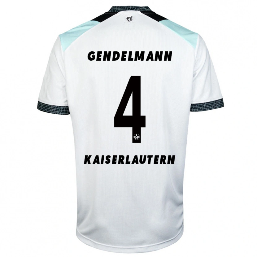 Danxen Kvinder Nikita Gendelmann #4 Hvid Sort Udebane Spillertrøjer 2025/26 Trøje T-Shirt