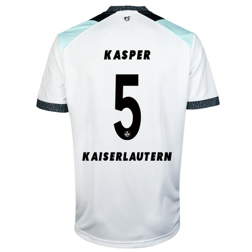 Danxen Kvinder Linus Kasper #5 Hvid Sort Udebane Spillertrøjer 2025/26 Trøje T-Shirt