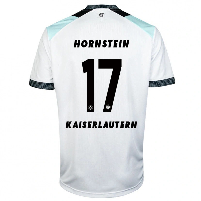 Danxen Kvinder Joel Hornstein #17 Hvid Sort Udebane Spillertrøjer 2025/26 Trøje T-Shirt