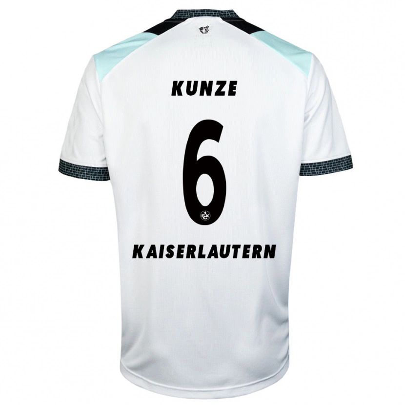 Danxen Kvinder Fabian Kunze #6 Hvid Sort Udebane Spillertrøjer 2025/26 Trøje T-Shirt