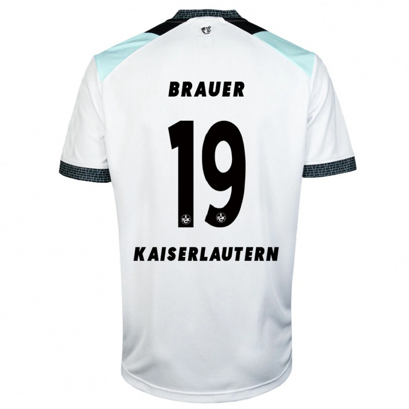 Danxen Kvinder Roman Brauer #19 Hvid Sort Udebane Spillertrøjer 2025/26 Trøje T-Shirt