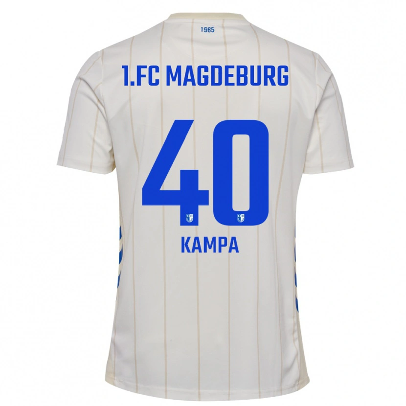 Danxen Kvinder Robert Kampa #40 Hvid Blå Udebane Spillertrøjer 2025/26 Trøje T-Shirt